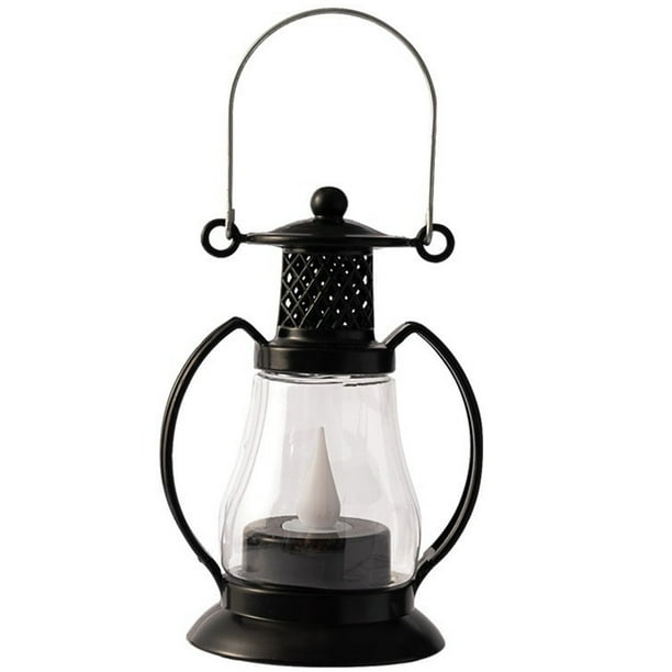 Lámpara de queroseno LED con mango, adorno vintage para lámpara de queroseno LED, farol decorativo