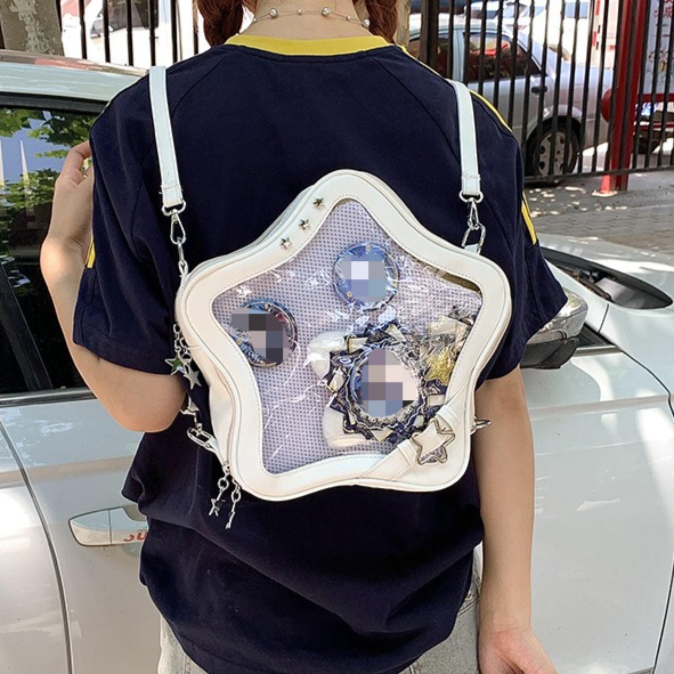 Kawaii Ita Bag Backpack Star Pins Display Crossbody Bag with Insert Y2k Aesthetic Cute Handbag for Anime Comic