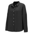 thumbnail image 4 of Jxximdong Button Up Shirts Women Single Breasted Pleated Lapel Shirt Independent Station Explosion Solid Color Tops Black Spring Tops S, 4 of 9