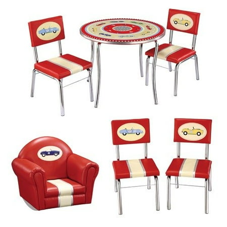 Guidecraft Retro Racers Kids 6 Piece Furniture Set