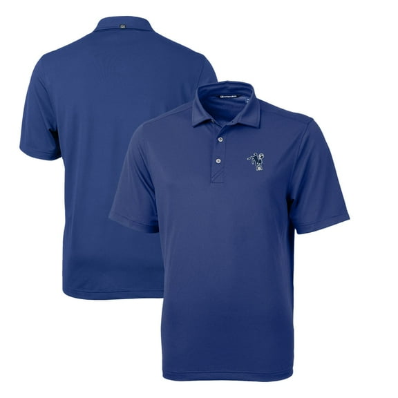 Men's Cutter & Buck Royal Indianapolis Colts Throwback Logo Virtue Eco Pique Recycled Big & Tall Polo