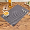thumbnail image 3 of Decozen Placemats Set of 8 for Dining Table Placemats, Rectangular PVC Vinyl, 18"x12" - Black Brown, 3 of 6