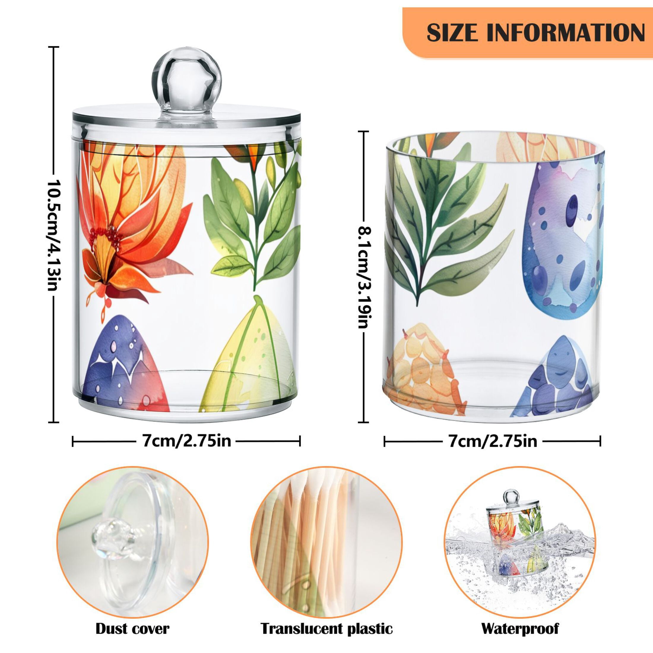 Ckdifva Dragon Eggs Storage Jar with Lid Acrylic Organization Storage Containers Set of 4