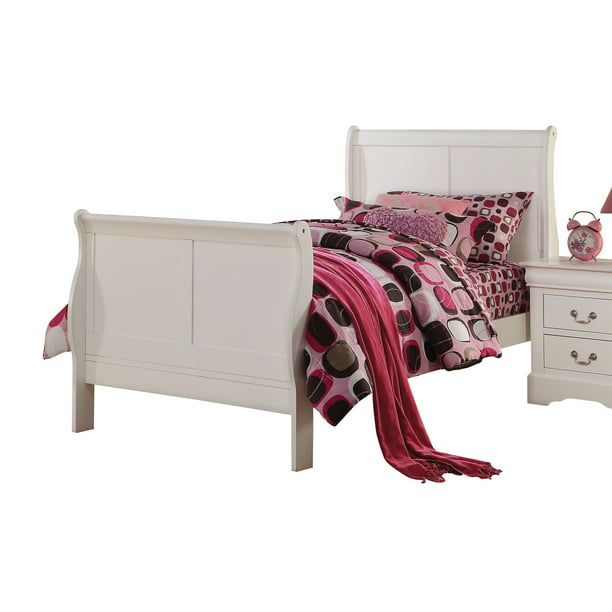 ACME Louis Philippe III Full Sleigh Bed in White Pine Wood, Multiple Sizes - 0 ...