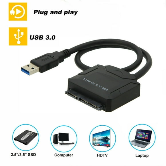 SATA to USB 3.0 Adapter Cable for 3.5 2.5 Inch SSD HDD SATA III Hard Drive Disk Converter Support UASP Compatible with Samsung Seagate WD