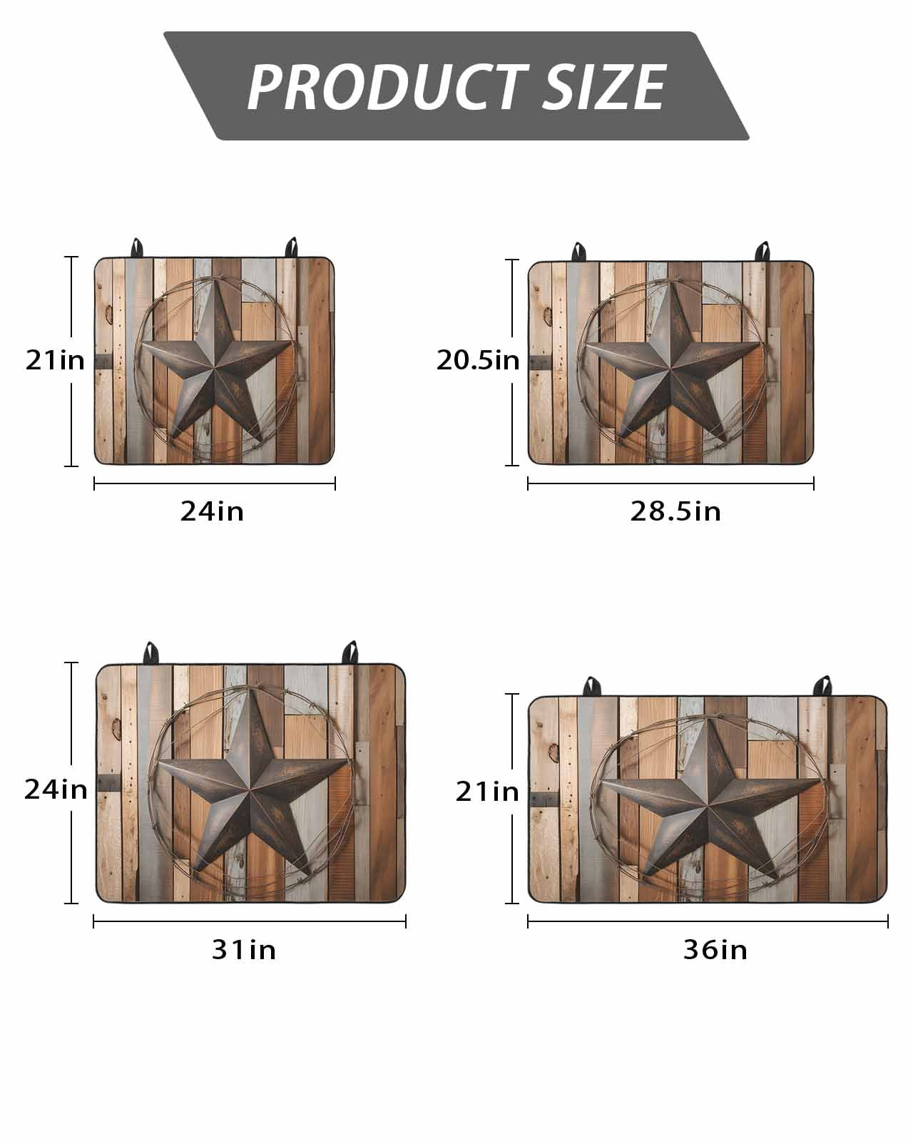 Stove Top Covers for Electric Stove, Country Star Brown Glass Stovetop Cover Protector, Western Texas Vintage Farmhouse Wooden Induction Cooktop Protector Oven Mat for Kitchen Countertop 24"x21"