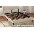 thumbnail image 7 of Yoneston Full Size Platform Bed Frame with Velvet Upholstered Headboard Storage Shelf and USB Port Charging Station for Bedroom, Beige, 7 of 7