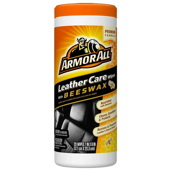 Armor All Leather Care Wipes with Beeswax, 20 Count (6-Pack)