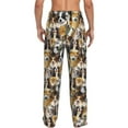thumbnail image 3 of Uemuo Cute Dog Pattern Men's Wide Leg Palazzo Lounge Pants with Pockets Light Weight Loose Comfy Casual Pajama Pants-Small, 3 of 9