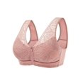 thumbnail image 3 of 3 Pack Plus Size Elegant Bras Set  Women‘s Plus Leaf Jacquard Lace Zipper Wide Strap Wireless Tank Bras Three Piece Set, 3 of 6