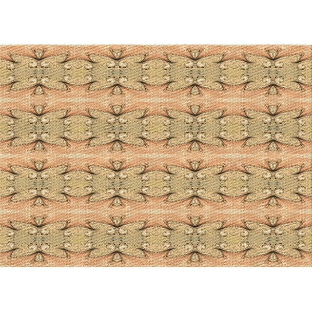 Ahgly Company Machine Washable Indoor Rectangle Transitional Chrome Gold Yellow Area Rugs, 4' x 6'