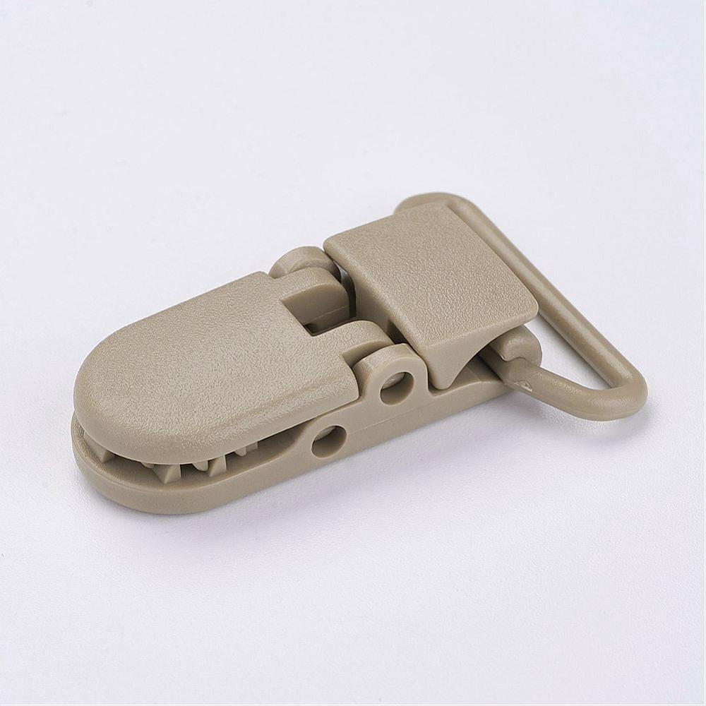 Eco-Friendly Plastic Baby Pacifier Holder Clip Dark Khaki 43x31x9mm