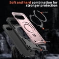thumbnail image 2 of for Google Pixel 9A Case,Compatible with MagSafe,2 Pack Glass Screen Protector,Built-in KickStand Grip Ring,Heavy Duty Military Grade Shockproof Rugged Phone Cover For Pixel 9A 6.3"(Rose Gold), 2 of 5