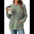 thumbnail image 2 of Sudadera Informal con Capucha y Bolsillo Frontal de Larga con Cordón para Mujer Verde S, 2 of 10