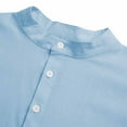 thumbnail image 4 of Tauxra Men's Casual Short Sleeve Shirt with Stand Collar, Breathable Button Up Top for Everyday Wear, 4 of 7
