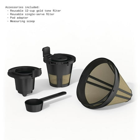 Beautiful Multi-Brew 12-Cup Programmable Drip & Single-Serve Coffee Maker. ( Black)
