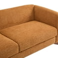 thumbnail image 4 of GDF Studio Nate Boucle Upholstery 3-seater Sofa, Rounded Design with Solid Wood Wedge Legs, Plush Cushions, Caramel, 4 of 8