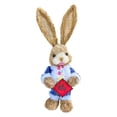 thumbnail image 1 of yuksok Easter Bunny Figurine 13.8Inches Straw Rabbit Statue for Cabinet Table Decor H, 1 of 9