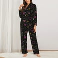thumbnail image 2 of Honeii Heart and Stars print Women's Pajama Sets Long Sleeve Button Down Sleepwear Nightwear Soft Pjs Lounge Sets-X-Large, 2 of 7