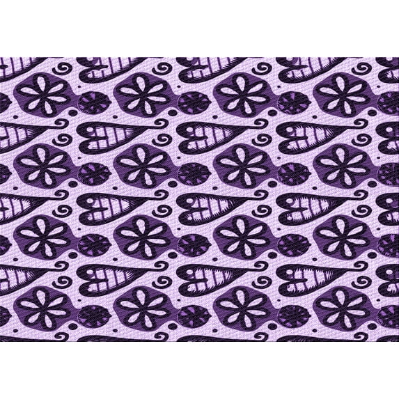 Ahgly Company Indoor Rectangle Patterned Mauve Purple Area Rugs, 2' x 5'