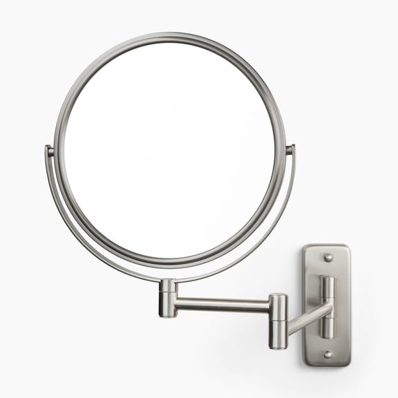 Jerdon Wall-Mounted Magnifying Mirror - Bathroom Makeup Mirror with 8X Magnification - 8-Inch Diameter - Nickel Finish - Model JP7808N