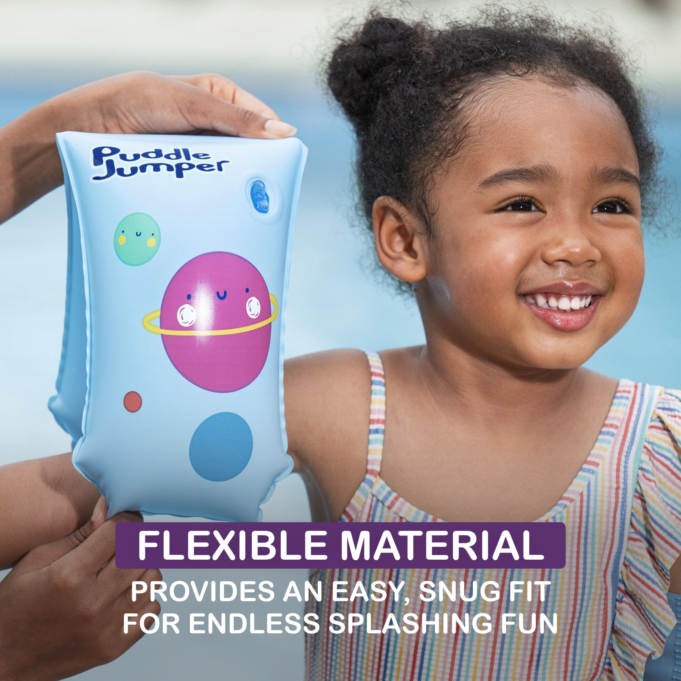 Puddle Jumper WonderSplash Inflatable Armband Swim Training Floaties, 40-132lbs (18-60 kg) Weight Capacity