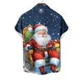 thumbnail image 2 of Mens Christmas Shirt Novelty Santa Claus Printed Blouse Ugly Xmas Shirts Funny Christmas Santa Tops Button Down Lapel Short Sleeve Shirt Xmas Hawaiian Shirts Casual Loose Pullover, 2 of 4