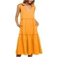 thumbnail image 2 of drppepioner Robe d'Été pour Femmes Robe Unie Robe à Bretelles Robe Midi Robe de Plage d'Été, 2 of 9
