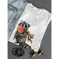 thumbnail image 3 of Raccoon Eating A Sweet Apple T-Shirt Women -Image by Shutterstock, Female Small, 3 of 4