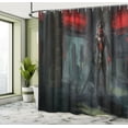 thumbnail image 5 of Ambesonne Fantasy Shower Curtain, Fantasy Building Gothic, 69"Wx70"L, Grey and Red, 5 of 5