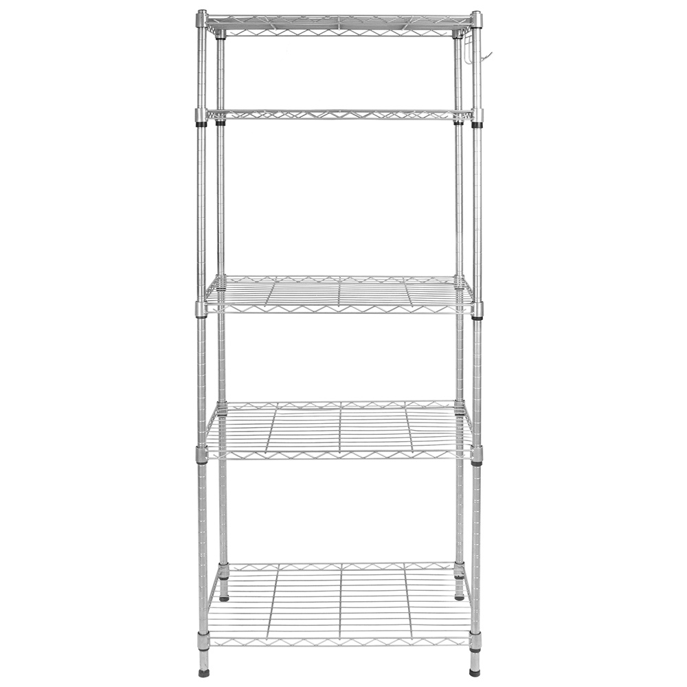 Metal Kitchen Shelving Unit, Heavy Duty 5 Shelf Silver Wire Storage Shelves, Height Adjustable Metal Utility Shelves Storage Rack, Kitchen Shelving Unit for Garage Bedroom, 23.62"x13.77"x59.05", L6502 - image 2 of 10