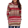 thumbnail image 3 of Camiseta de manga larga con Cuello Caído de rayas para mujer Sunnimix color rojo Tamaño S, 3 of 8