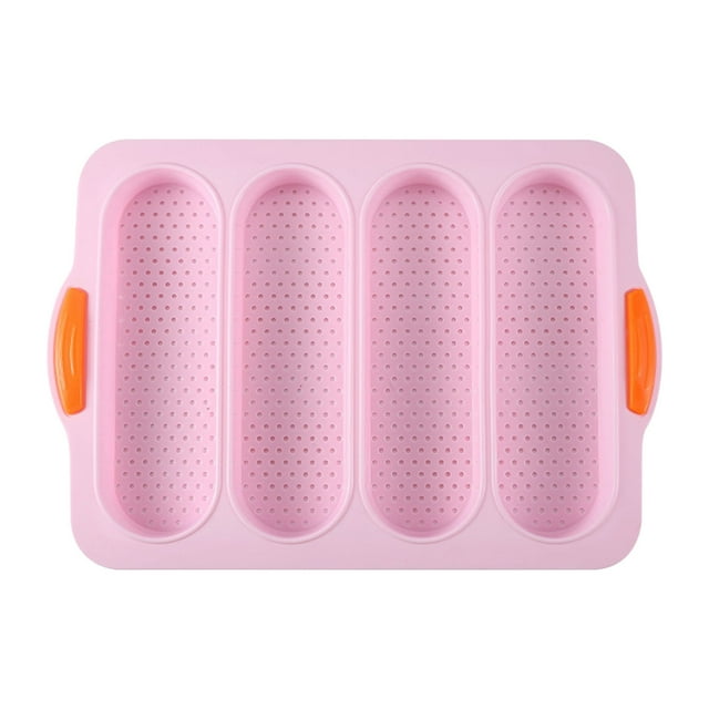 Baking Pans Set Loaf Pan Set of 1 with Four Buns French Bread Loaf Pan Bread Pan Non-Stick Pan Easy to Release Household Food Baking Breakfast Romantic Dinner Tool Loaf Pans for Baking Bread