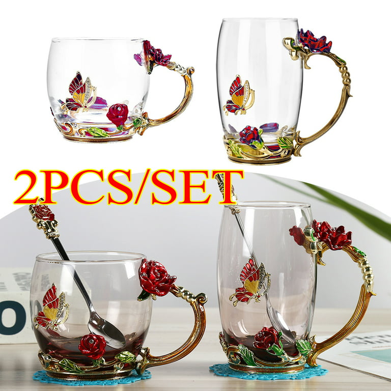 Butterfly Can Glass Butterfly Coffee Cup Trendy Cup 