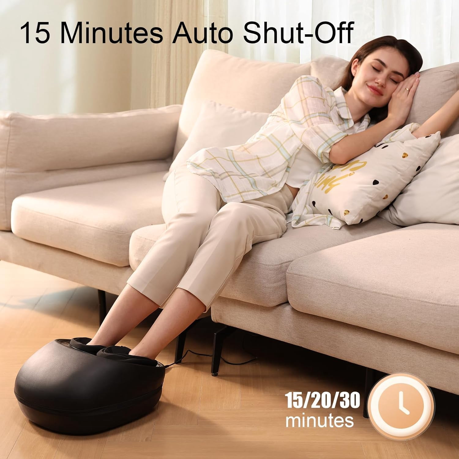 Foot Massager with Heat and Compression - Deep Kneading Shiatsu Therapy for Plantar Fasciitis Relief