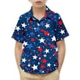 thumbnail image 2 of MKOSPLRT Independence Day Kids Tops Short Sleeve Button Down Shirts Funny Stars Striped Print T Shirts Cute Holiday Party Tee Shirts, 2 of 9