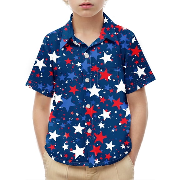 ZACPNCV Boys 4th of July Shirt Flag T-Shirts for Kids Toddler Patriotic Tee Tops Girls Independence Day Clothes Multicolor 12-13 Years