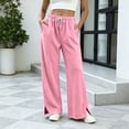 thumbnail image 2 of Edvintorg Flowy Pants For Women High Waisted Plus Size Fashion Wide Leg Casual Trousers With Pockets Women Clothing Pink XXXL, 2 of 8