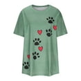 thumbnail image 3 of Otvok Women Round Neck Print Tee Fashion Comfortable Female Blouses Tops, 3 of 6