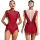 thumbnail image 3 of Traje de leotardo de danza lírica de Ballet con diamantes de imitación brillantes para mujer, mono leotardo con falda y borlas de malla transparente para patinaje artístico, 3 of 5
