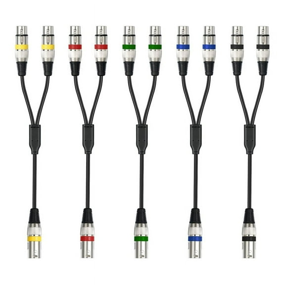 5Pack 1.6FT XLR Female to Dual XLR Male Y Splitter Cable, XLR Splitter 1 Female to 2 Male for Micphone Mixer