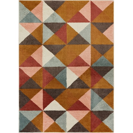 Abstract Boxes - Well Woven Delancey Geometric Multi Red Area Rug 3x5 (3'3