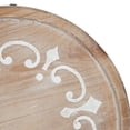 thumbnail image 3 of Kate and Laurel Sherald Round Wood Tray with Metal Stand, White 11" Diameter, 3 of 5
