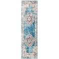 thumbnail image 2 of SAFAVIEH Bristol Doncho Oriental Polyester Runner Rug, Blue/Light Gray, 2'3" x 10', 2 of 8