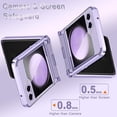 thumbnail image 3 of Compatible Samsung Galaxy Z Flip 5 Transparent Case with with Hinge Protector,Luxury Electroplating Slim Case for Samsung Z Flip 5 Case with Hinge Protection,Samsung Z Flip 5 Clear Case Purple, 3 of 14