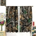 thumbnail image 4 of Forest Camouflage Curtains Camo Oak Branches Leaves Mossy Hunting Lodge Camp Cabin Curtain with Rod Pocket for Bedroom Living Room Home Drapes Window Treatments 2 Panels Set 84" W X 84" L, 4 of 6