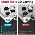 thumbnail image 3 of PINHEN  for iPhone 13 Pro - iPhone 13 Pro Max Camera Lens Protector, 9H Tempered Glass Camera Cover Screen Protector Metal Individual Ring for iPhone 13Pro 6.1 inch iPhone 13 ProMax 6.7 inch, 3 of 7