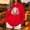 Red, variant on Molidfa Women's Cartoon Ghost Hoodie Candy Pumpkin Halloween Graphic Sweatshirt