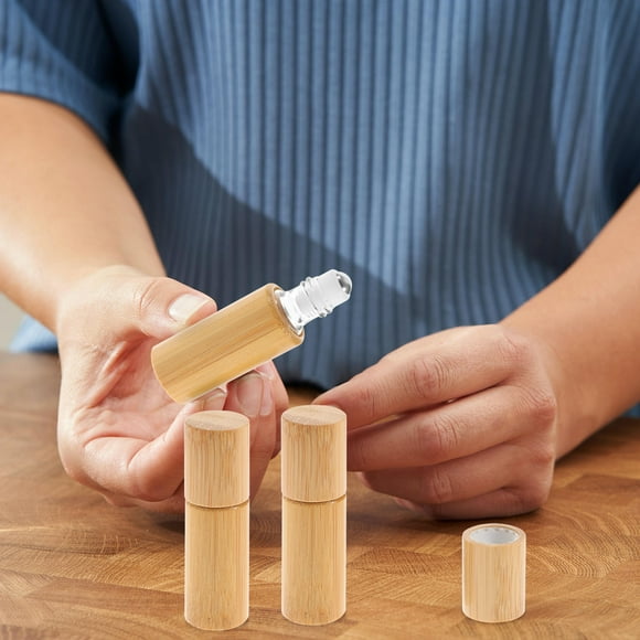 PAMINGONO 5Ud Botella Roll on De Aceite De Vidrio Con Y Ligero Marrón