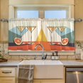 thumbnail image 2 of Yayeee Kitchen Curtains Tier Set of 2 Light Filtering 57"x24" Over Sink Window Panels, Beige Glasses, 2 of 7
